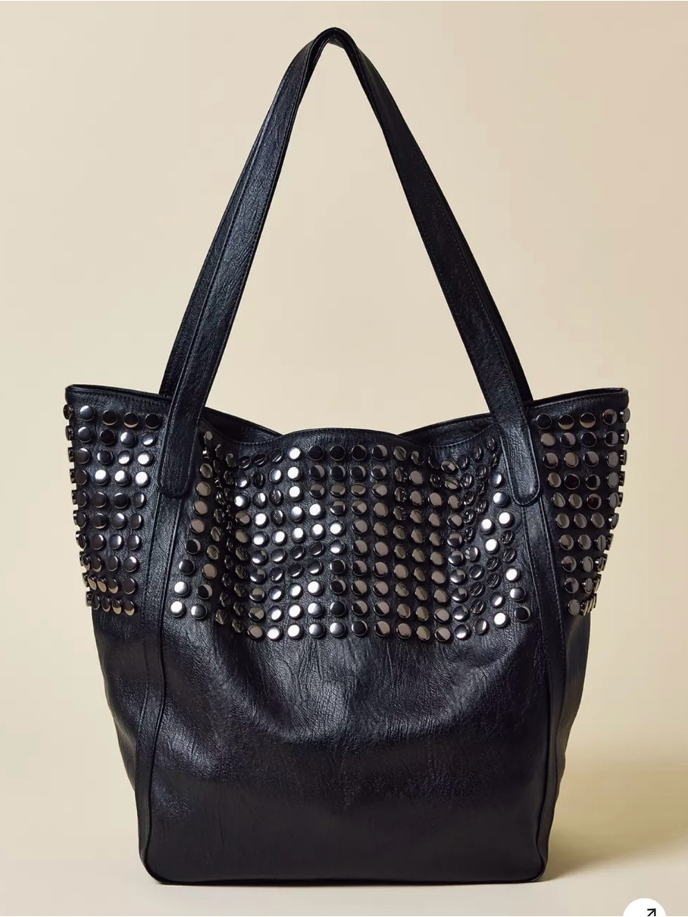 BDG Black Studded Leather-Effect Tote